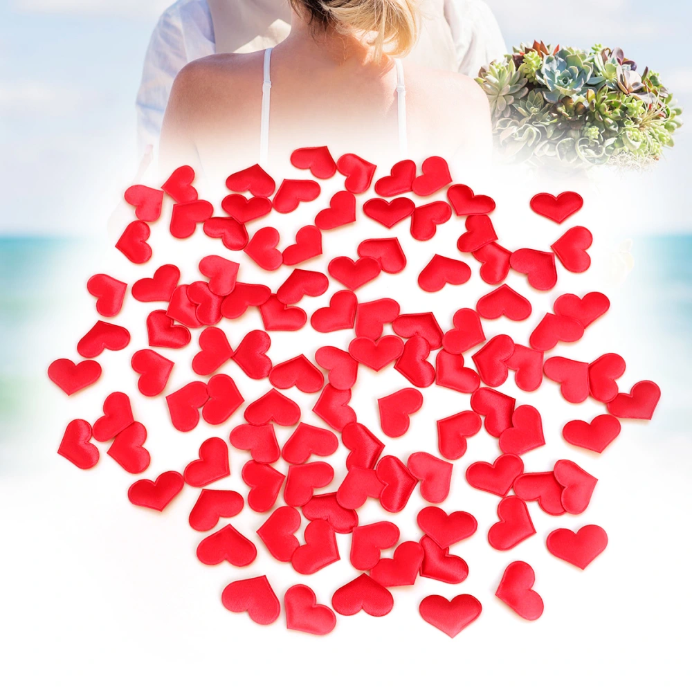 100 pcs Artificial Petals Love Heart Fake Sponge Heart Party Supplies Wedding Engagement Table Confetti Decoration (Red)