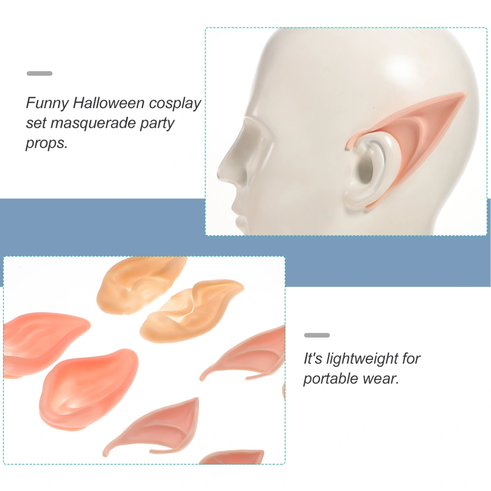 4 Pairs Funny Artificial Ears Cosplay Props Elf Ears Halloween Decoration Accessories Party Supplies