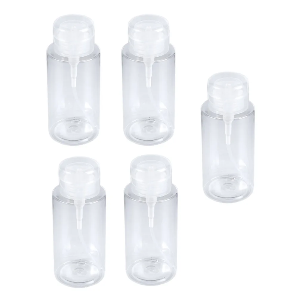 5Pcs Plastic Empty Bottles Travel Storage Bottles Chic Refillable Bottles (White)