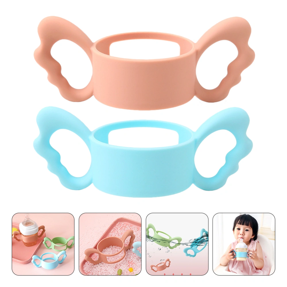 2Pcs Universal Silicone Baby Milk Feeding Bottle Handles for Infant Newborn Toddler