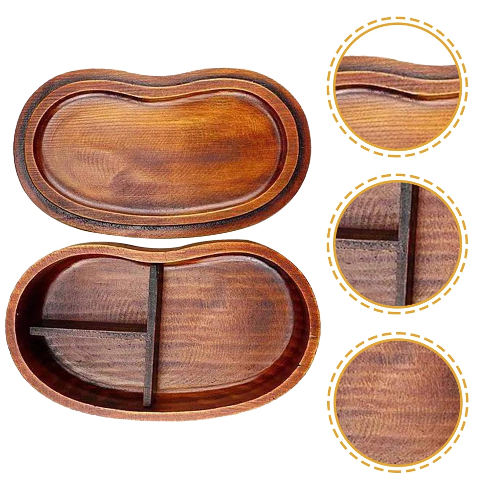 Wood Food Box Compartment Food Box Wood Sushi Box Wooden Bento Container for Home