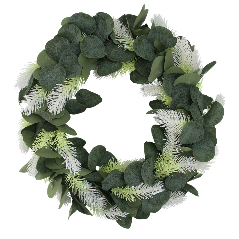 1 Pc Simulated Garland Pendant Eucalyptus Wreath Decorative Door Pendant (Green)