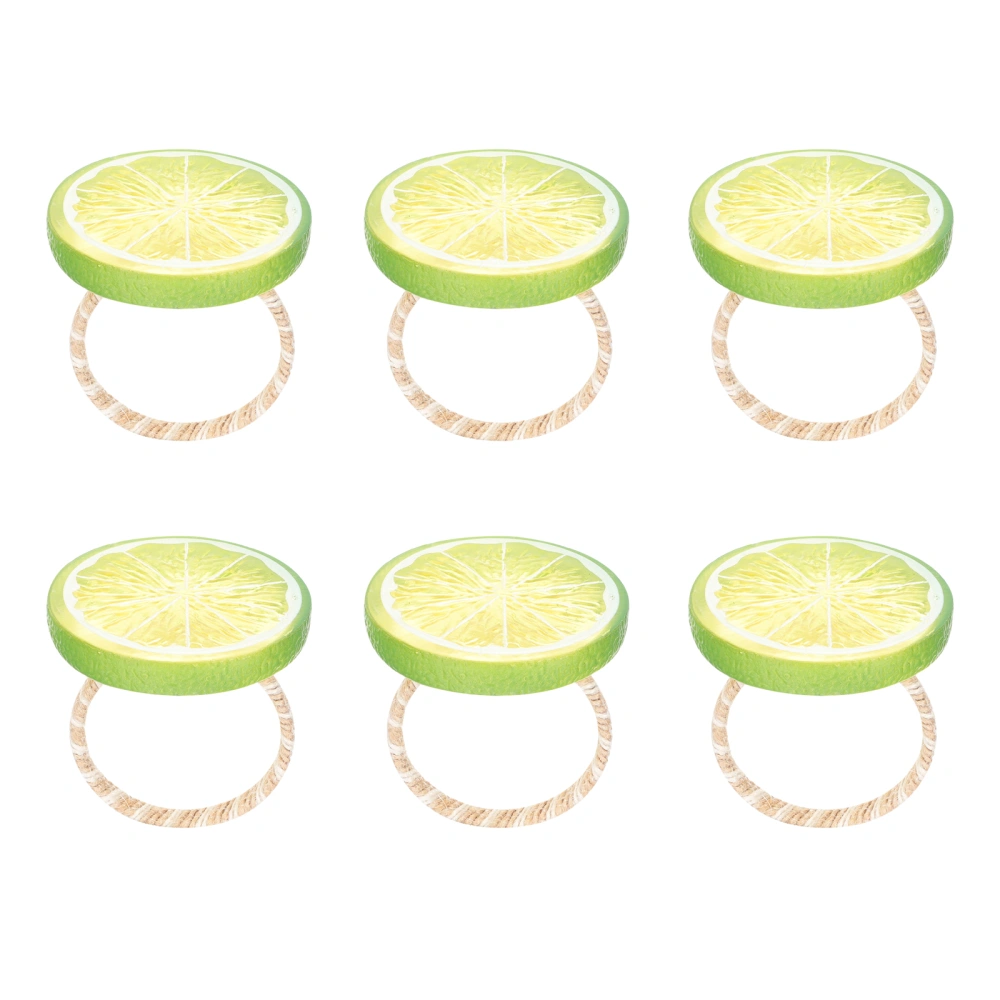 6Pcs Banquet Napkin Rings Lemon Napkin Buckles Western Food Napkin Buckles