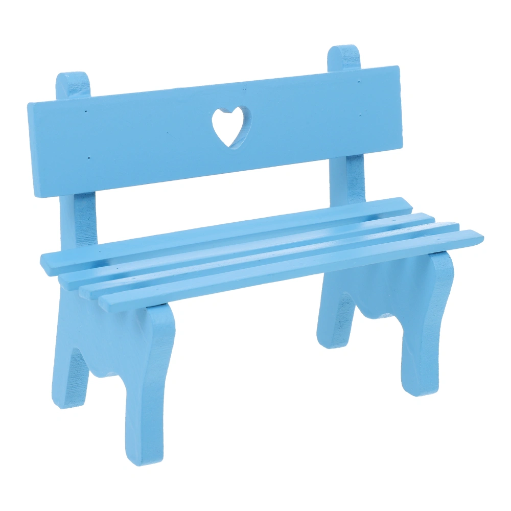 Mini Wooden Decoration Chair Shooting Prop Peach Heart Design Simulation Bench