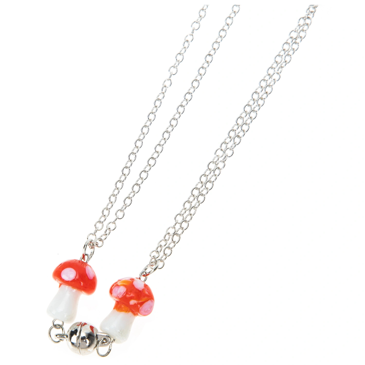 2pcs Couples Necklaces Magnetic Matching Necklaces Mushroom Sweater Necklaces