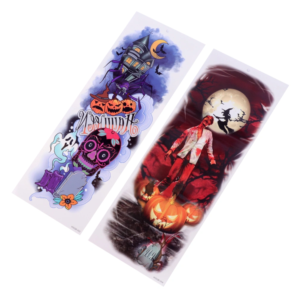 2pcs Temporary Arm Tattoos Leg Tattoos Waterproof Halloween Tattoos Stickers