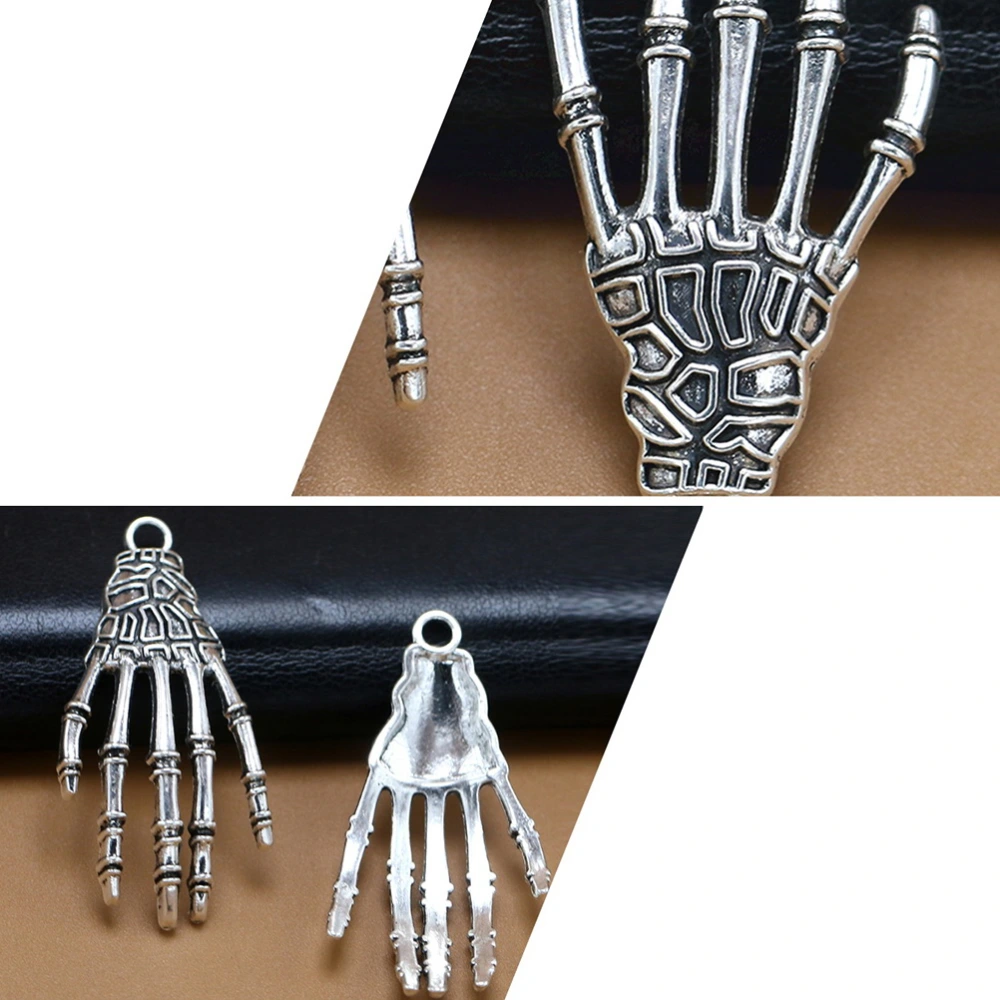 30Pcs / 3 Sets Delicate DIY Ghost Hand Scary Bracelet Accessories for Halloween (Tibetan Silver)