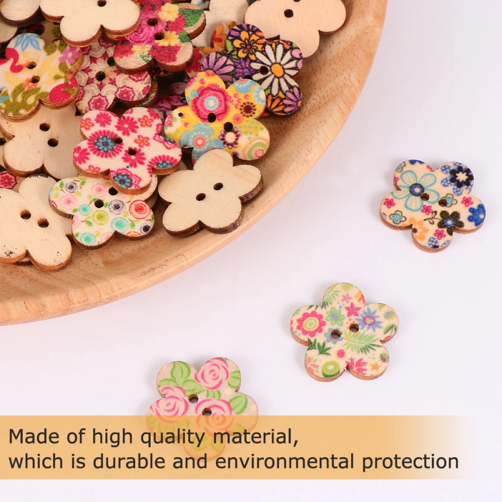 100pcs Plum Wood Button Diy Decoration For Hand-decorated Clothing