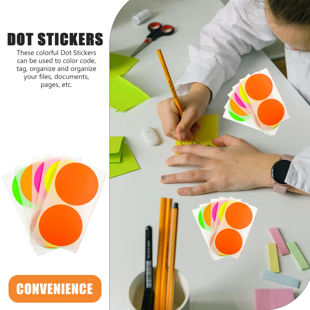 100Pcs Colored Dot Stickers Round Color Coding Labels Multi-function Dot Stickers Circle Labels