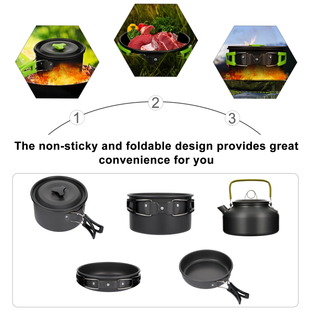 2 Set Outdoor Family Hiking Picnic Cook Set Aluminium Alloy Camping Cookware