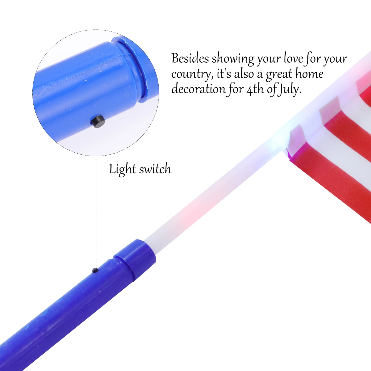 2pcs Glowing American Flags Handheld American Flags Patriotic Decor American Flags