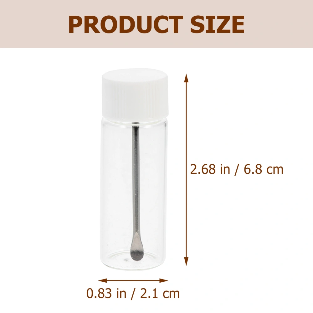 4Pcs Glass Bottle with Scoop Powder Glass Bottle Glass Storage Bottle Small Powder Bottle