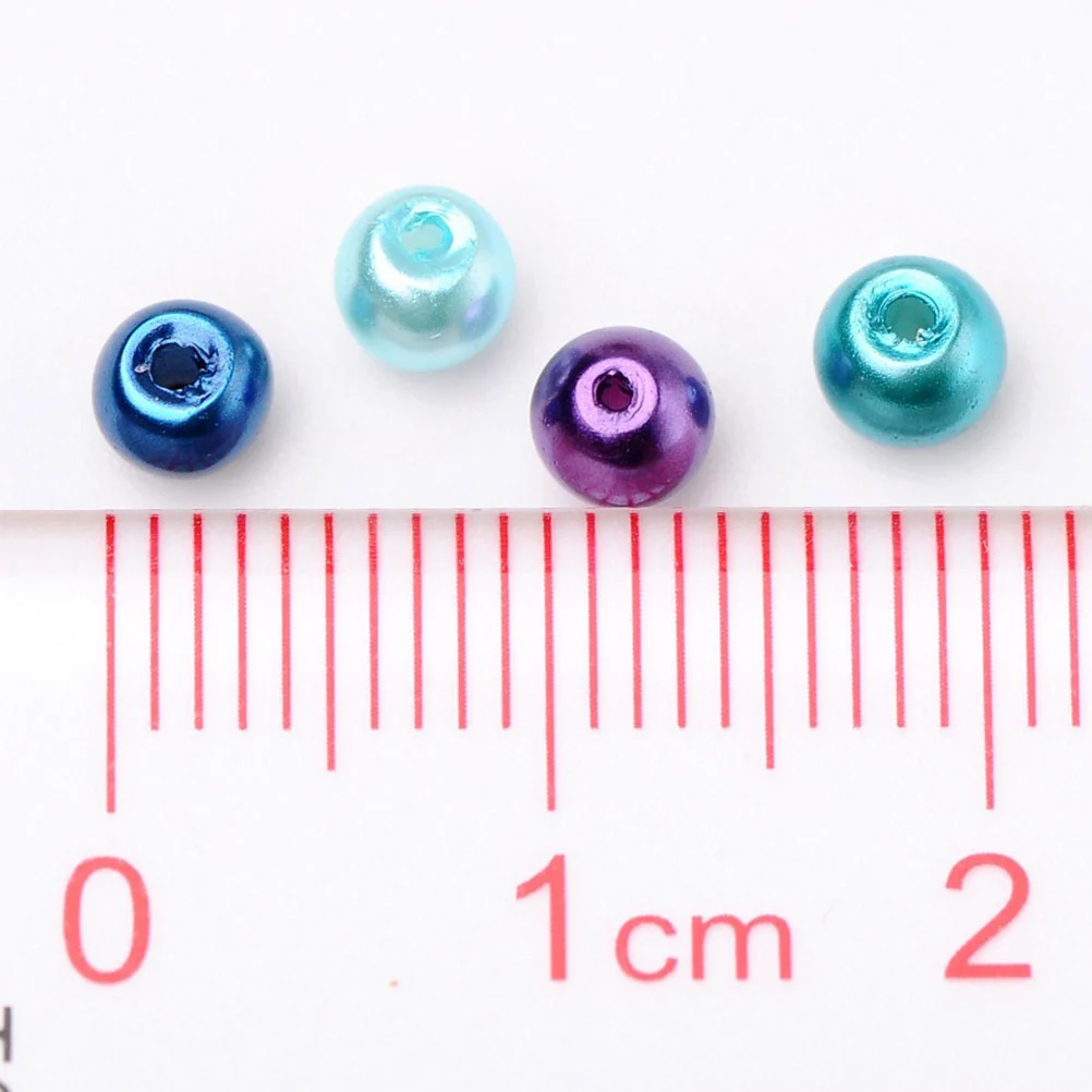 1 Pack of 6mm DIY Round Glass Beads Colorful Beads Cross Stitch Spacer Simulation Pearls Beads Accessories for DIY Costume Jewelry Making (Mixed Color, About 400 Pcs)