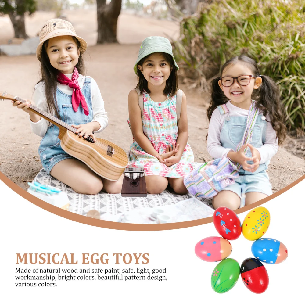 6pcs Egg Shaker Musical Egg Toy Percussion Music Egg Music Instrument Toy