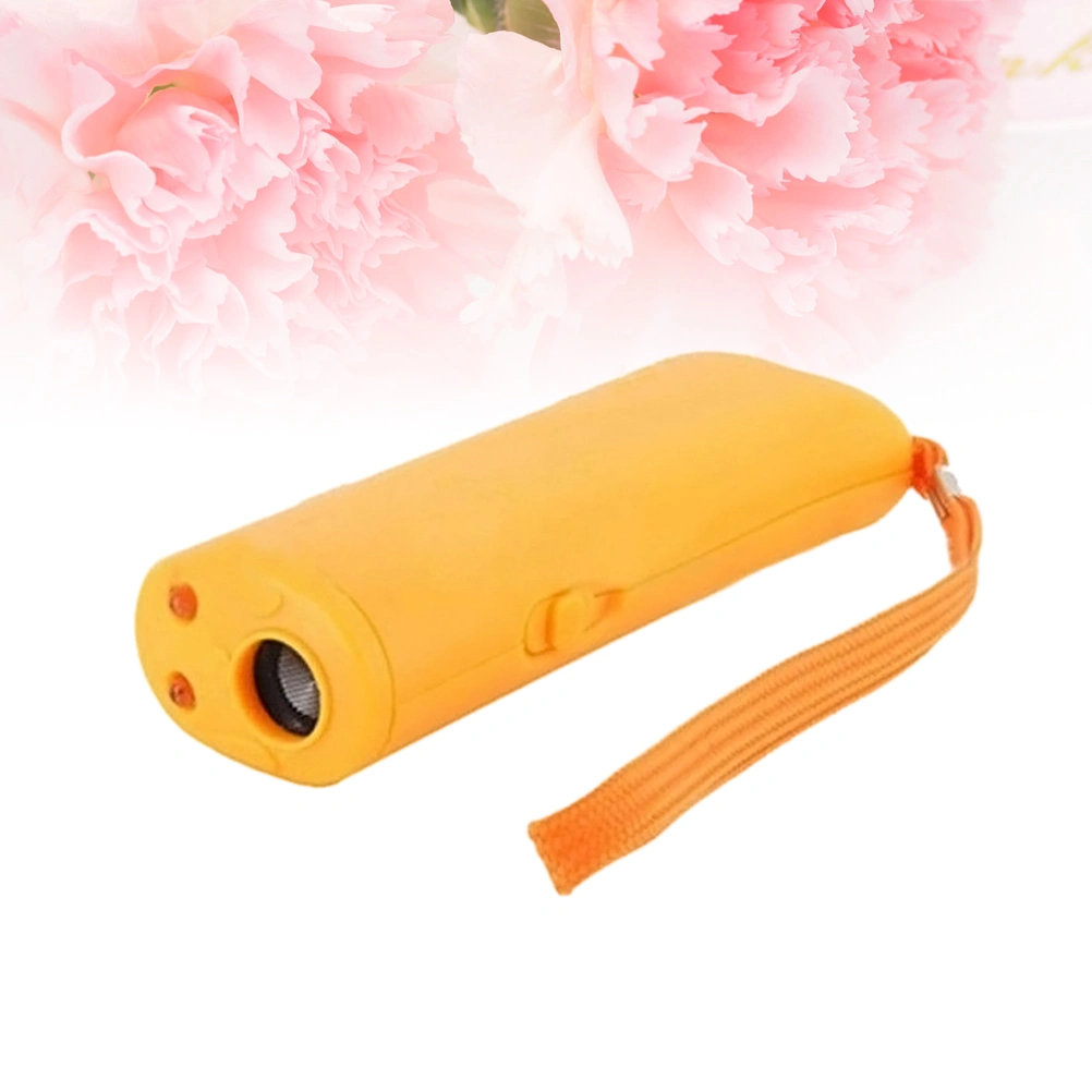 Ultrasonic Dog Repeller Electronic Dog Trainer No Bark Anti Bark Stop Bark Dog Training Device With LED Light Torch (Yellow)