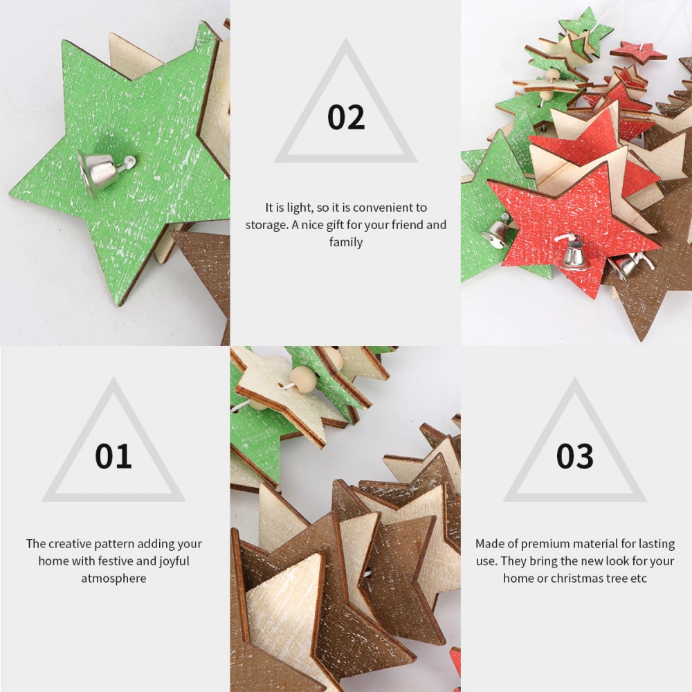 3pcs Christmas Pendant Creative Five-pointed Star Christmas Tree Decorations