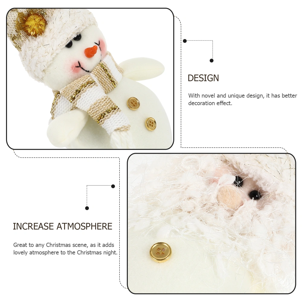 2pcs Festival Scene Adorns Xmas Doll Decors Christmas Desktop Snowman Ornaments