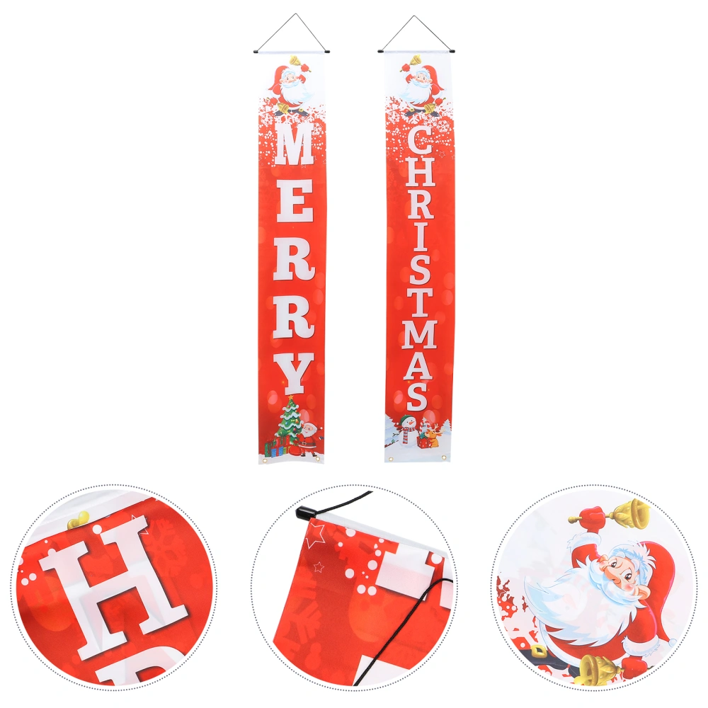 1 Pair of Decorative Hanging Couplet Christmas Banner Adornment Door Curtain