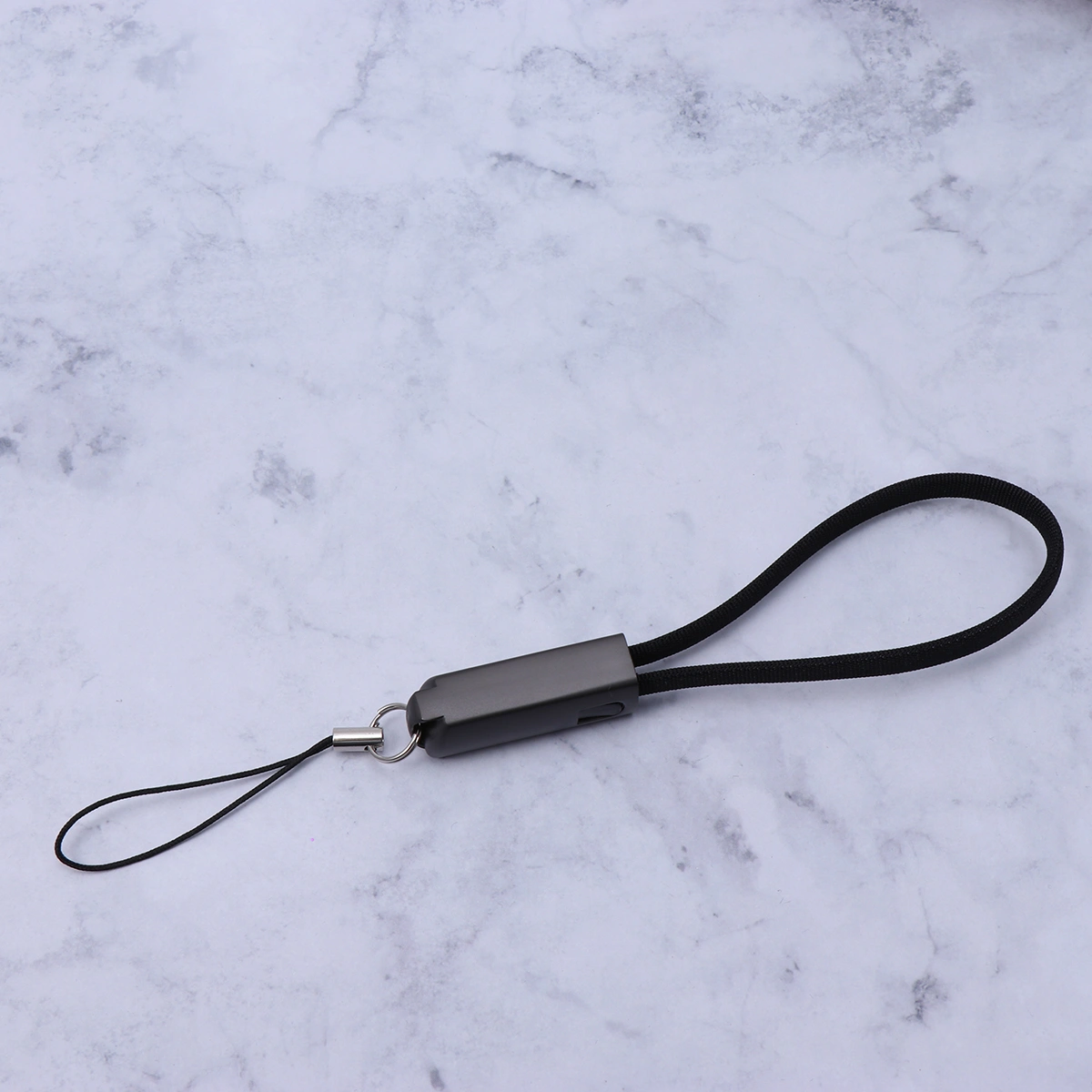 Multifunctional Micro USB Data Sync and Charging Cable Keychain Type-C Fast Charger Cable for Phone Outdoor (Black)