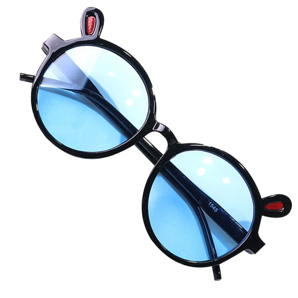 1Pc Kids Sunglasses UV Glasses Baby Shades Kids Summer Eyewear Practical Glasses (Black+Blue)