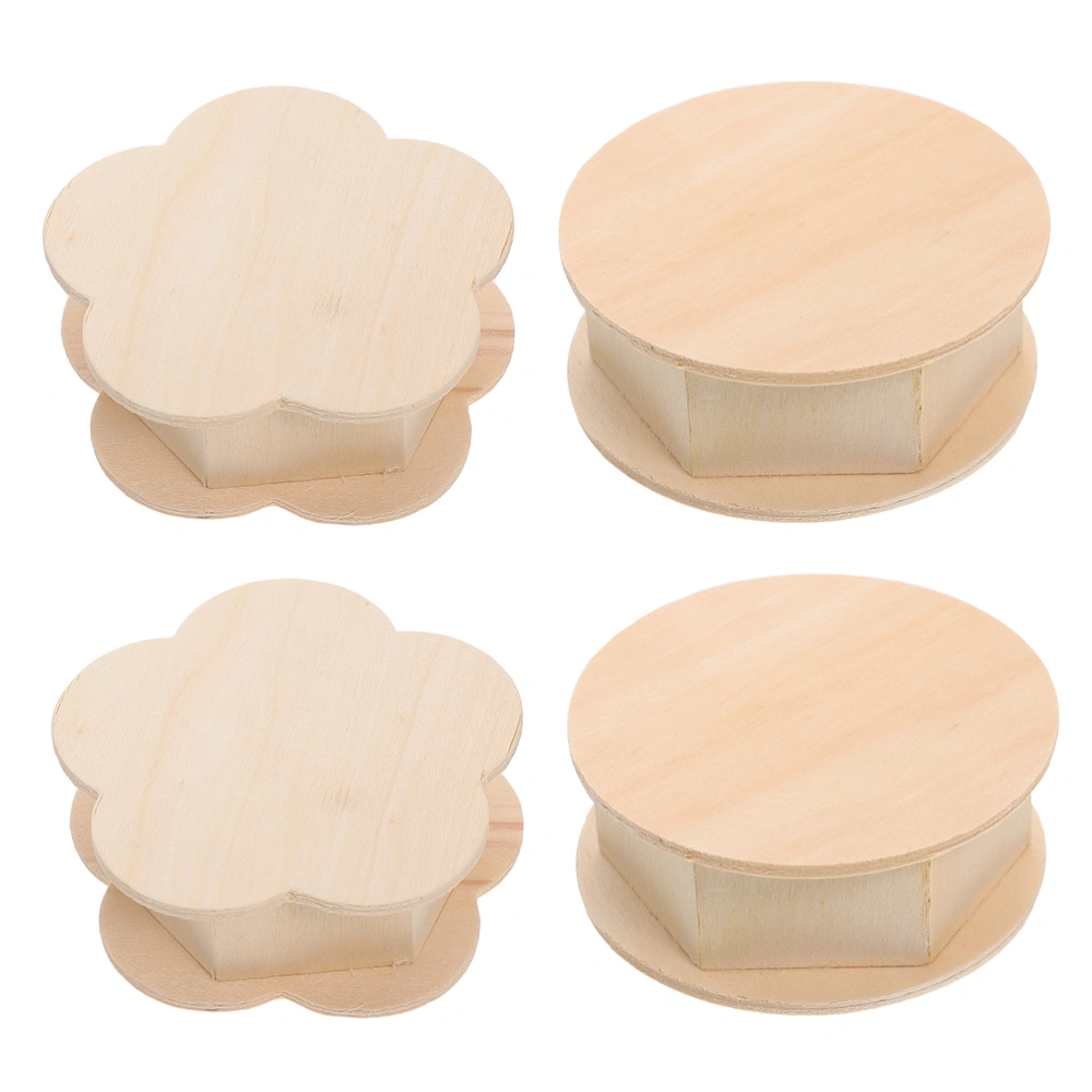 4 Pcs DIY Wooden Storage Containers Handmade Foam Putty Clay Storage Boxes