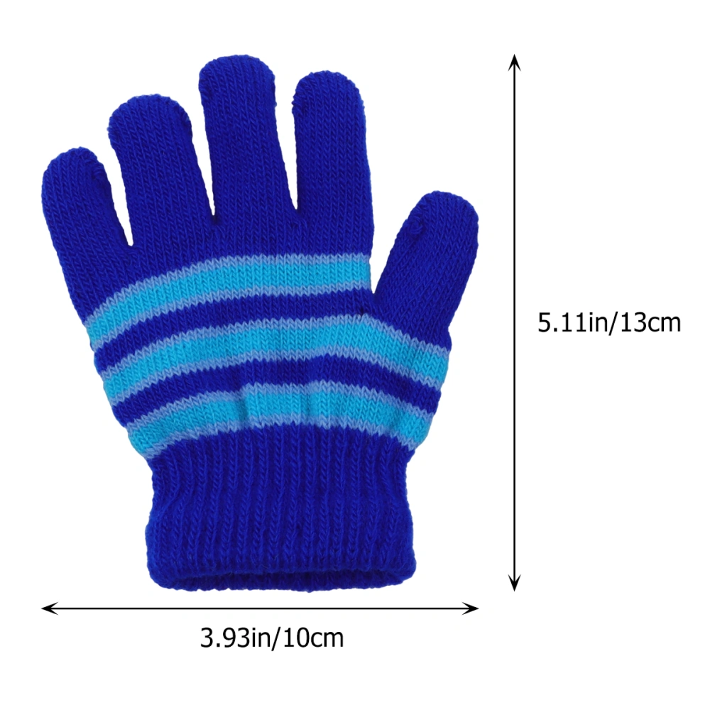 6 Pairs Children's Winter Gloves Neutral Warm Knitted Gloves Full Finger Gloves