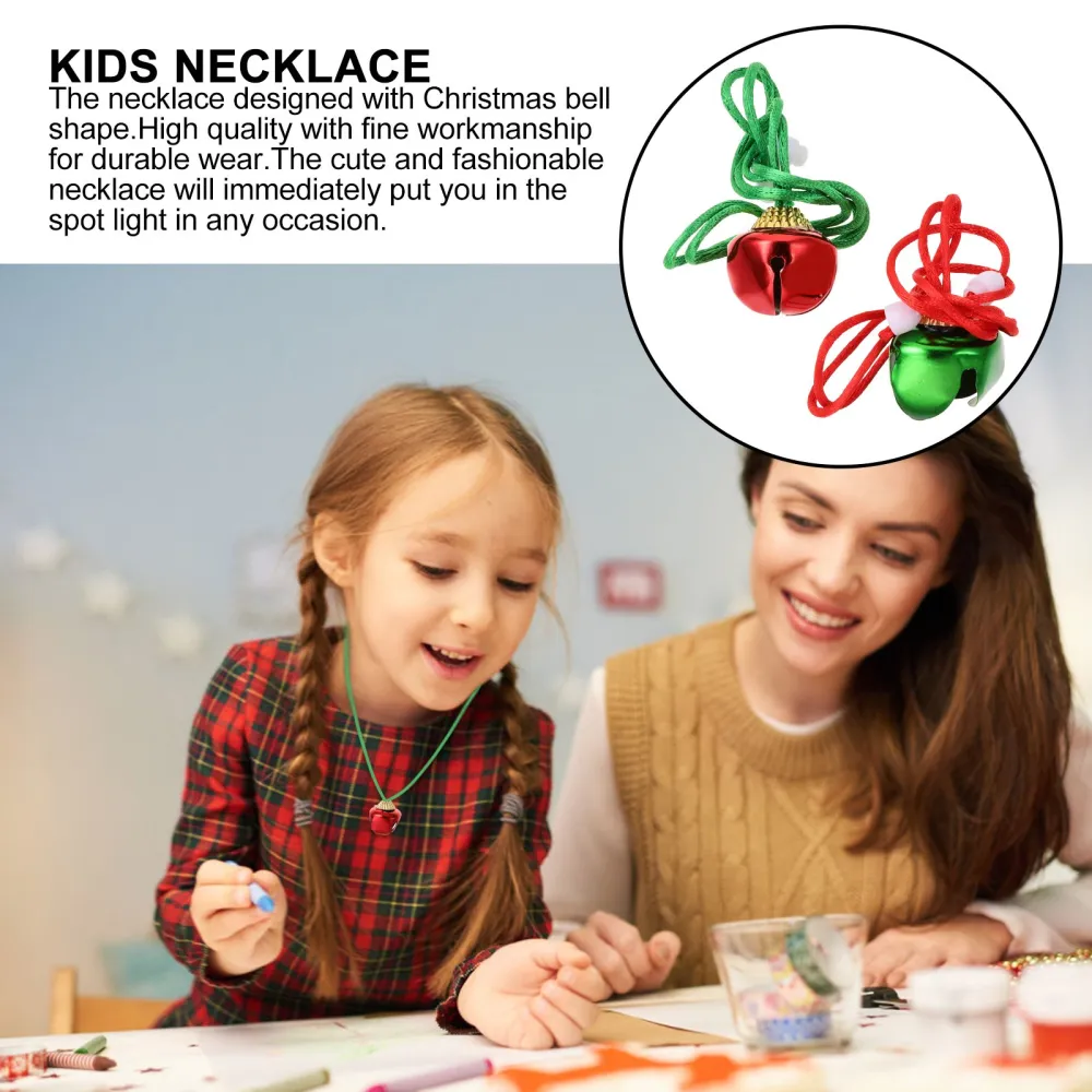 10pcs Christmas Bell Pendant Necklace Jewelry Pendant Children's Hanging Toy