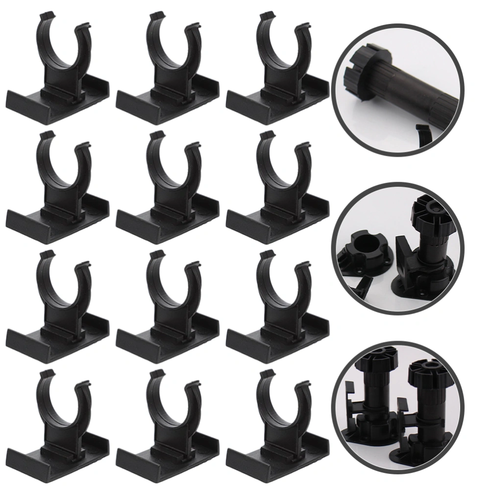 12pcs Plastic Kitchen Leg Plinth Clip Furniture Leveler Chairs Raiser Retainer