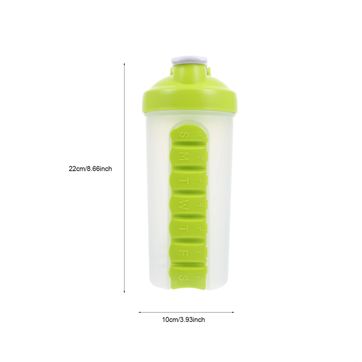 1Pc Shaker Bottle 2-in-1 Water Bottle Weekly Pill Container Portable Water Kettle