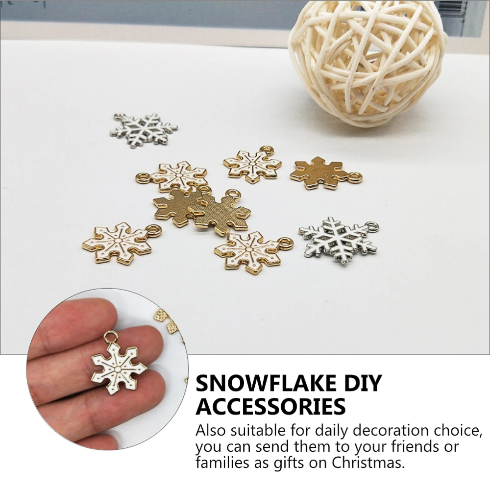 20 Pcs Durable Snowflake DIY Props Creative Earring Accessories (Golden Silver)