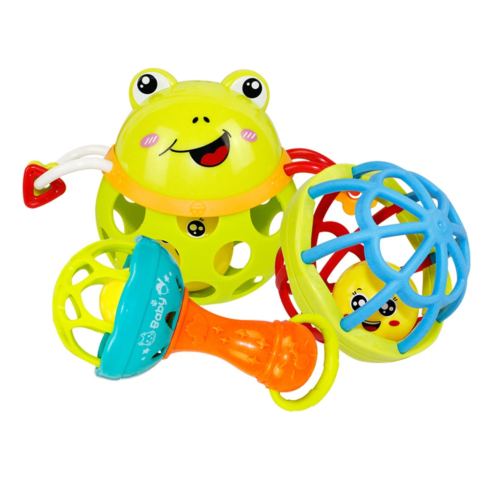 3pcs Animal Handbell Hand Grasping Educational Toy for Newborns Babies Toddler (Random Style)