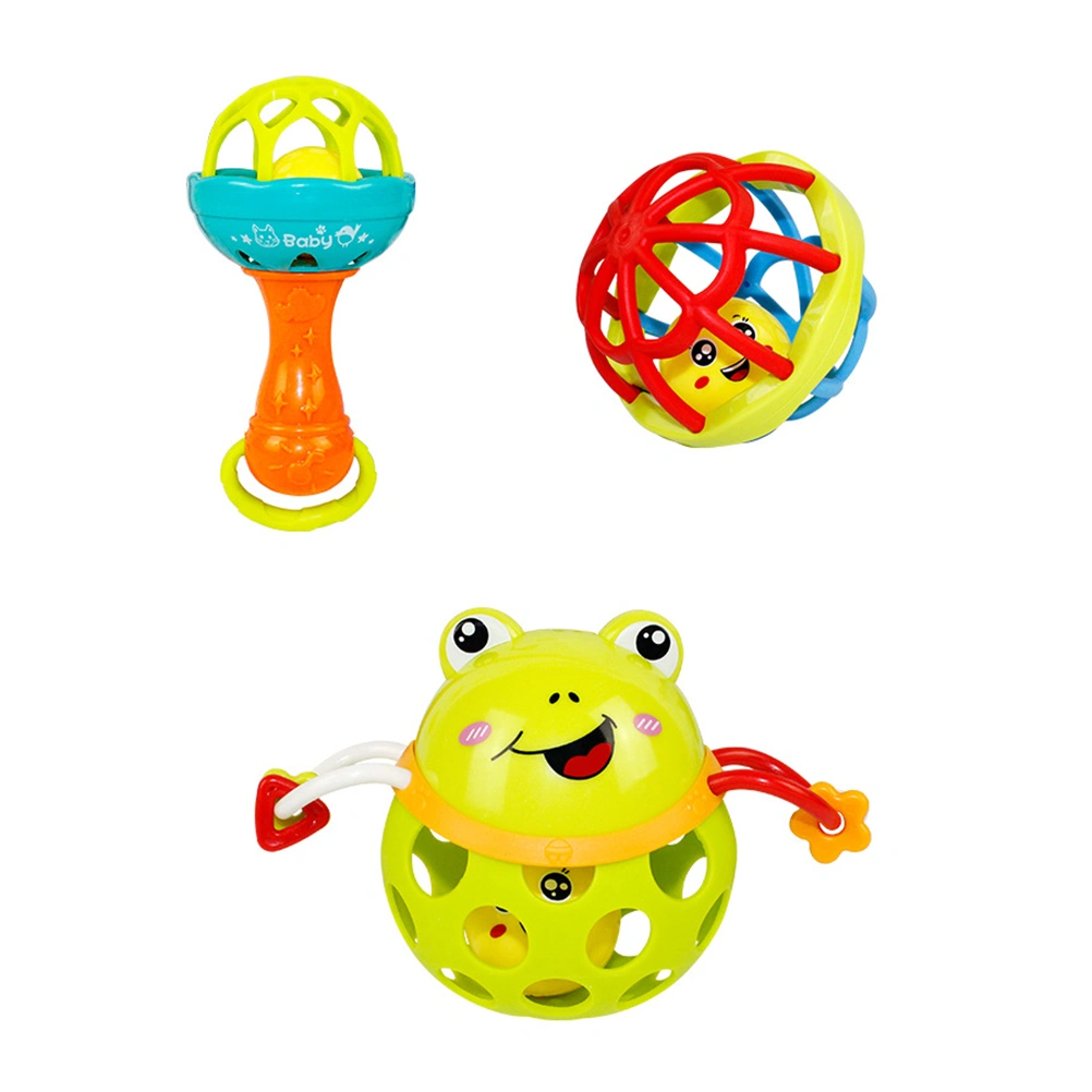 3pcs Animal Handbell Hand Grasping Educational Toy for Newborns Babies Toddler (Random Style)