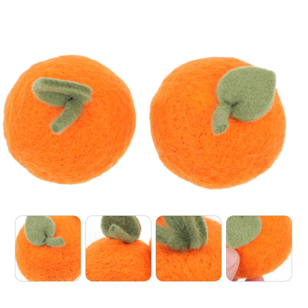 2Pcs Children's Wool Felt Orange Hair Clip DIY Material Handmade DIY Accessories