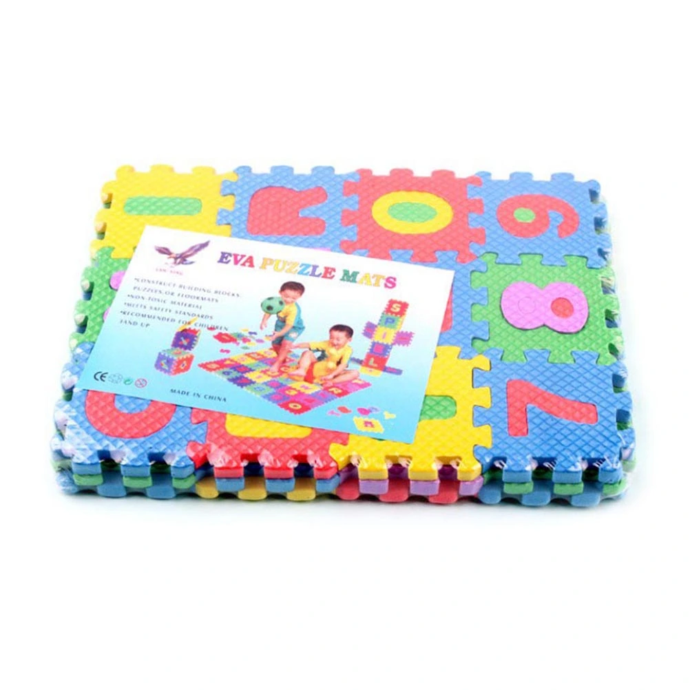 144pcs/4 Set Number Alphabet Mat Puzzle Floor Mat Carpet Bedroom Mat Educational Toys EVA Pad (Colorful)