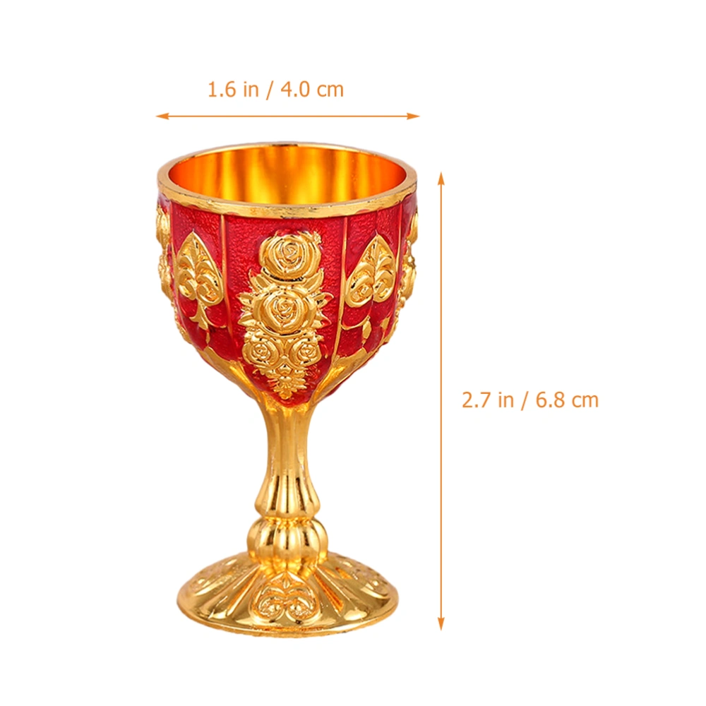 Decorative Vintage Goblet Floral Embossing Chalice Party Liquor Serving Cup