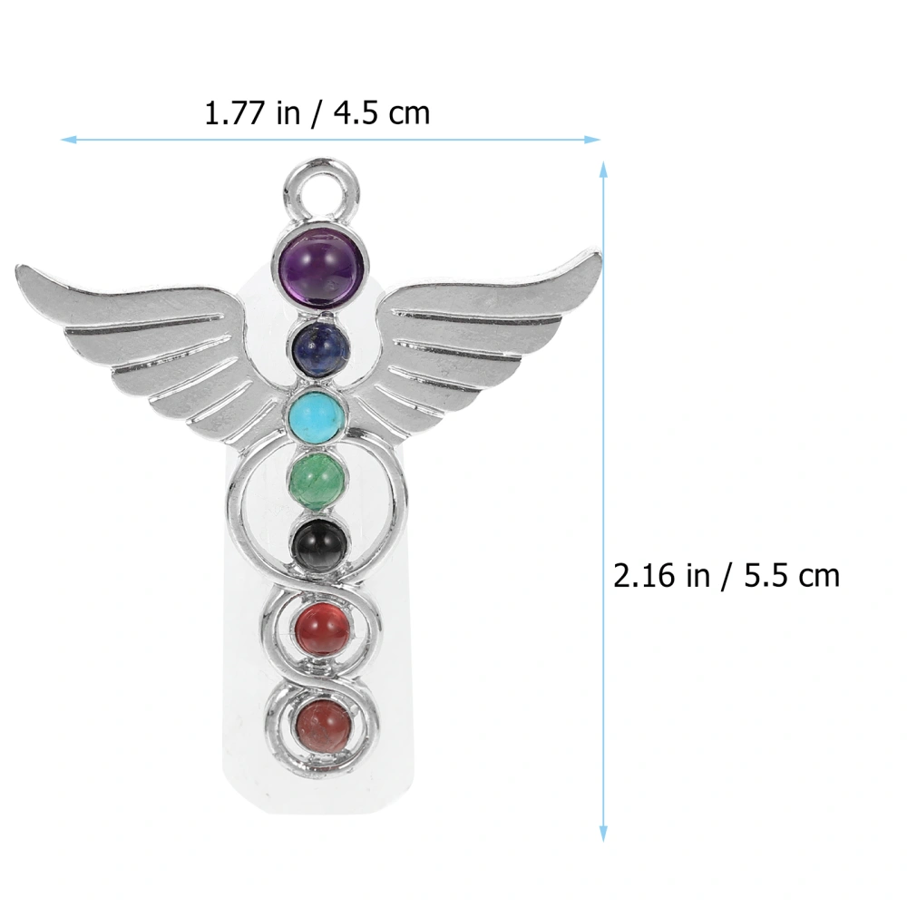 Delicate Angel Hexagonal Column Crystal Stone Adornment Pendant Home Ornament