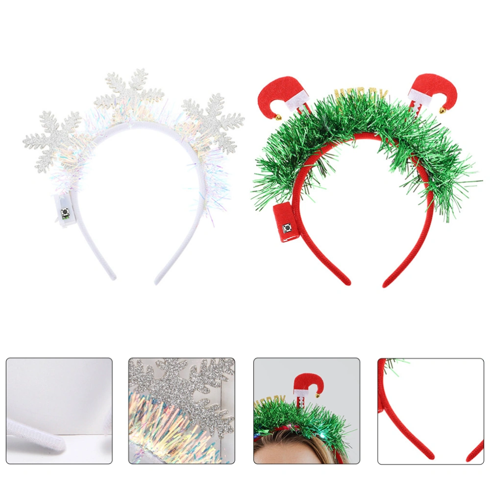 2Pcs Christmas Elements Hair Bands Festival Hair Costume Hair Accessories