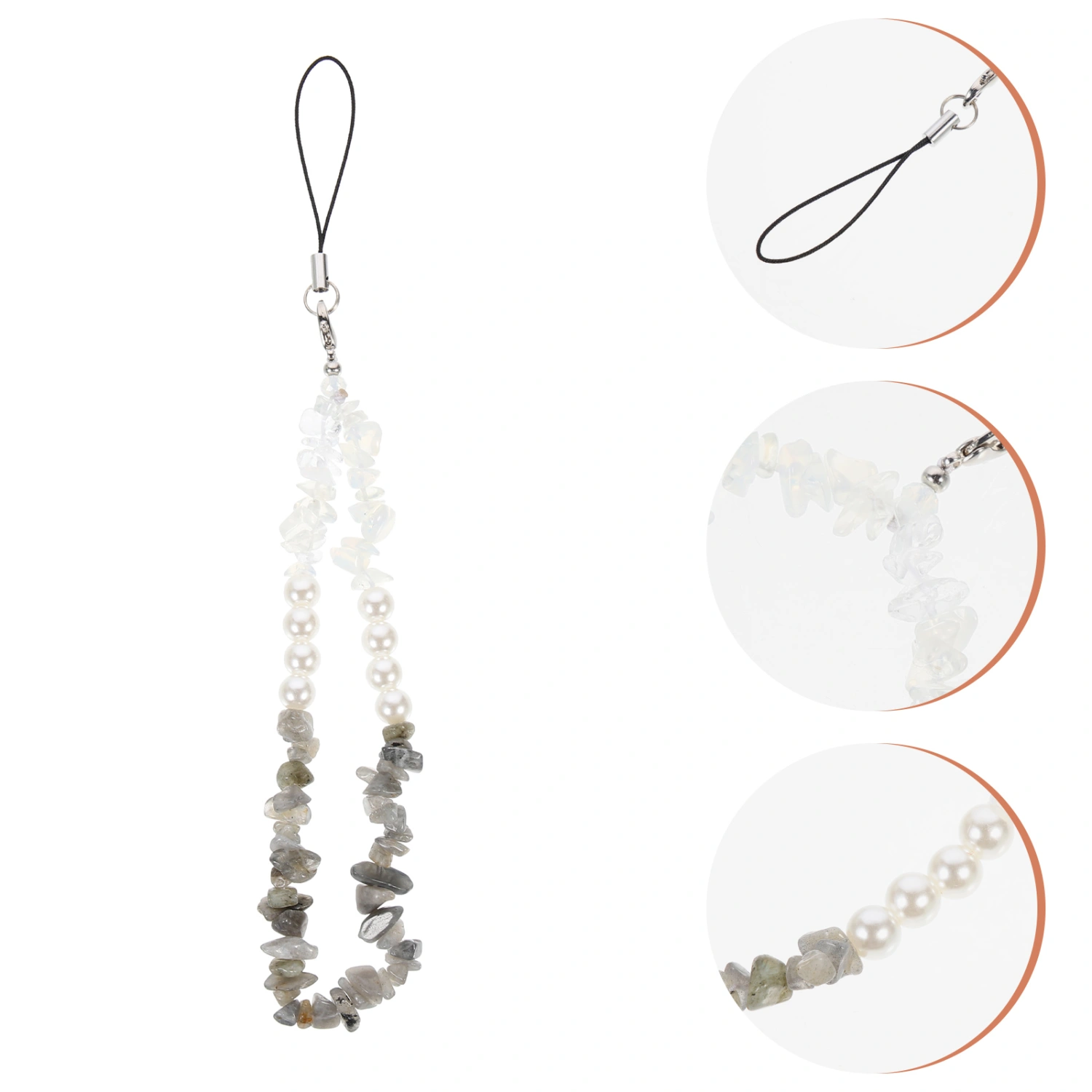 Crystal Beads Mobile Phone Chain Pearl Phone Wrist Strap Anti-lost Phone Lanyard