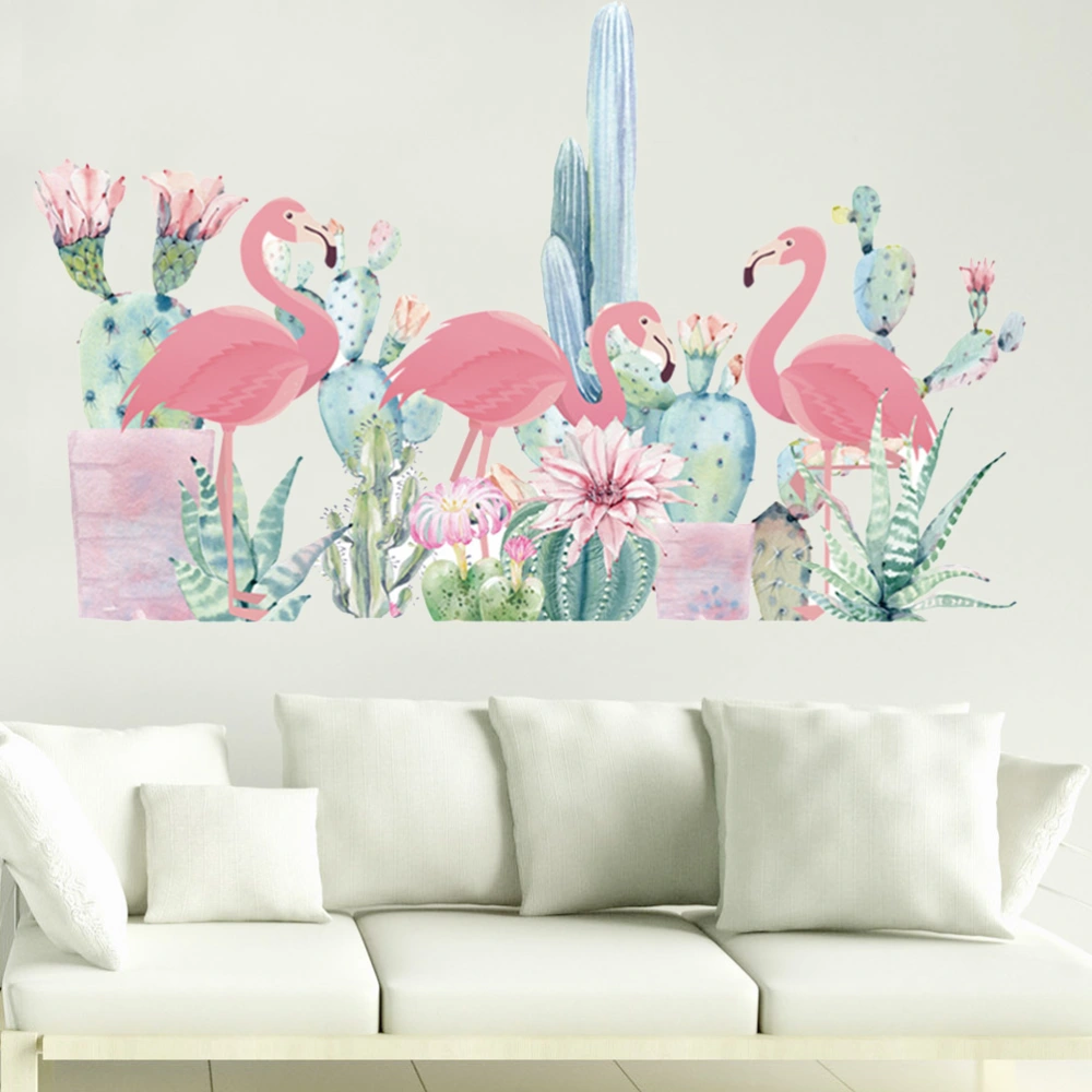 Flamingo Wall Sticker Removable Sticker Self-adhesive Wall Decal Delicate PVC Background Accessories for Home Living Room