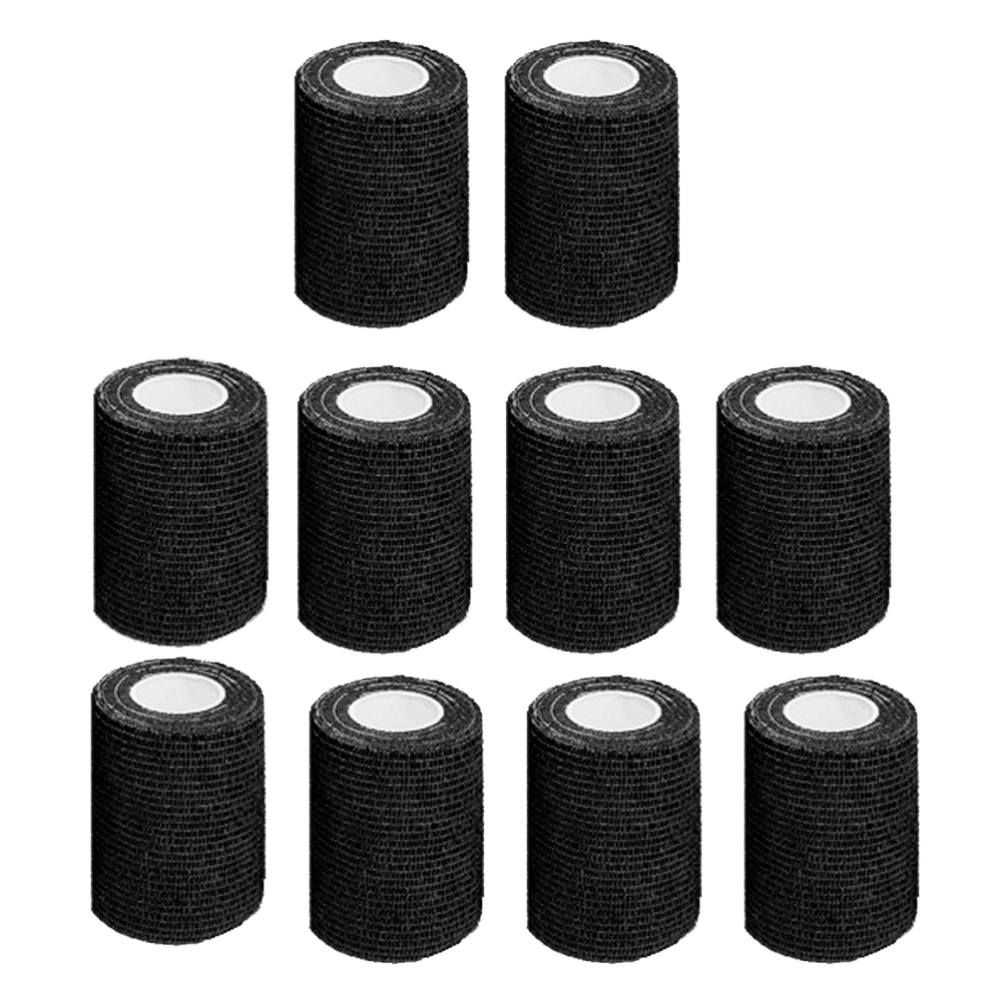 10 Roll Useful Cohesive Bandages Self Adherent Wrap Tape Stretch Athletic Strong Elastic First Aid Tape for Medical (Black)