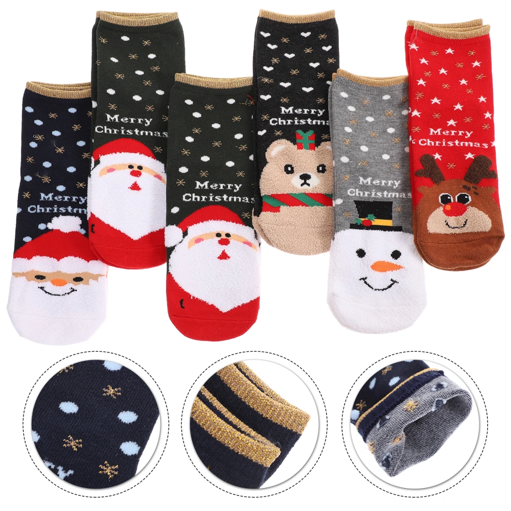 5 Pairs of Christmas Socks Decorative Stockings Thickened Warm Sock Decor Mixed Style