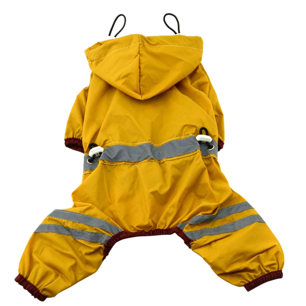 PVC Dog Raincoat Single-layer Puppy Rain Coat Waterproof Breathable Pet Cat Small Dog Rainwear (Yellow, M)