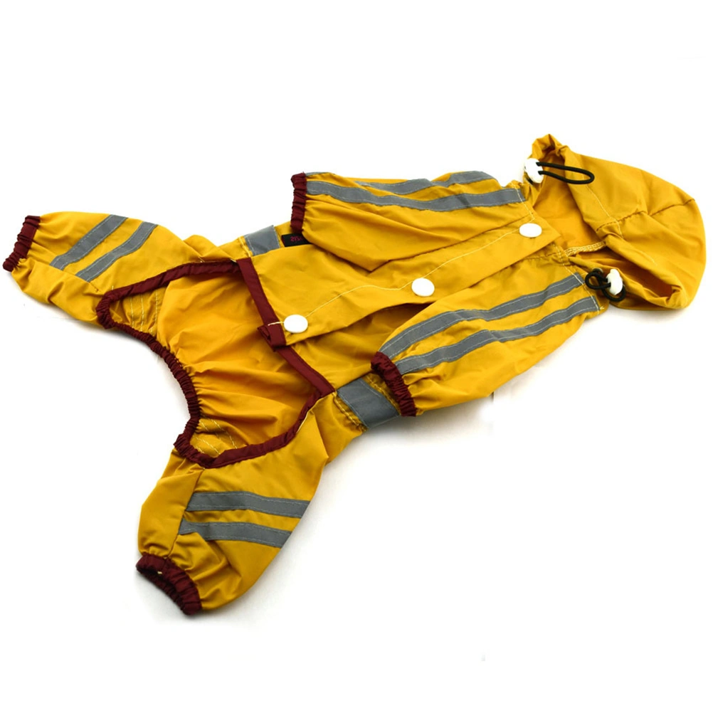 PVC Dog Raincoat Single-layer Puppy Rain Coat Waterproof Breathable Pet Cat Small Dog Rainwear (Yellow, M)