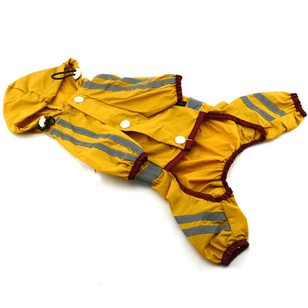 PVC Dog Raincoat Single-layer Puppy Rain Coat Waterproof Breathable Pet Cat Small Dog Rainwear (Yellow, M)