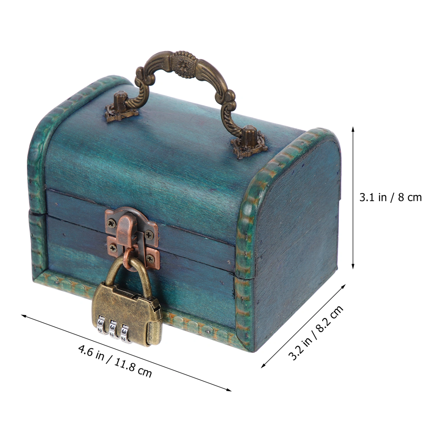 Vintage Jewelry Trinket Box Wooden Hasp Jewelry Case Decorative Storage Box