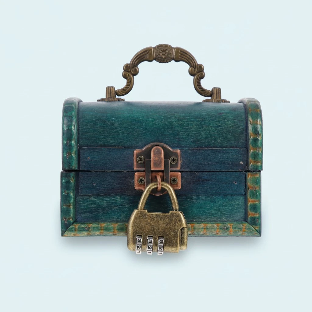 Vintage Jewelry Trinket Box Wooden Hasp Jewelry Case Decorative Storage Box