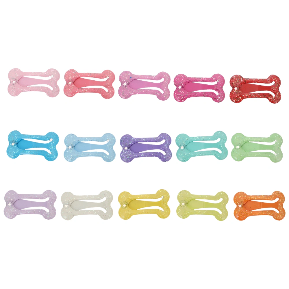 15Pcs Bone Hair Clips Decorative Pet Puppy Hairpins Dog Headwear (Assorted Style)