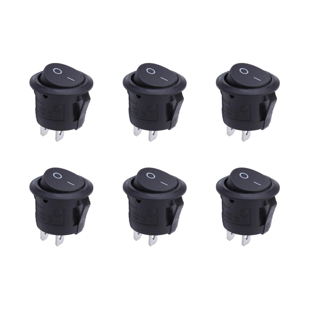 10Pcs 2-Pin Snap-In Round Rocker Latching ON OFF Car Boat Switch 6A 250V