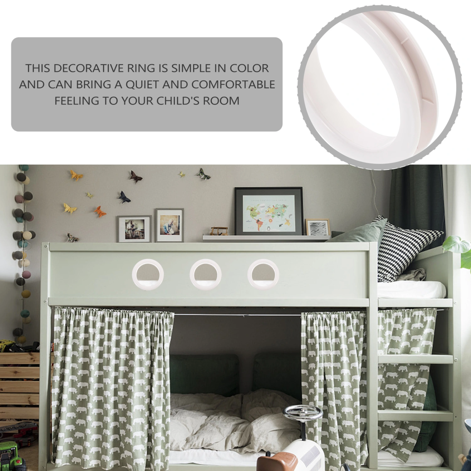 1Pc Children's Bed Decorative ABS Ring for Upper and Lower Bunk Bed Guard