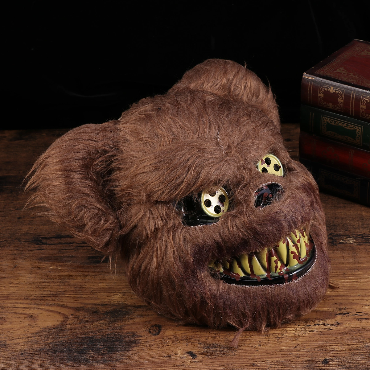 Scary Bloody Bear Mask Costume Prop Mask Dress-up Accessory for Halloween Masquerade Cosply Costume Party Performance (Brown)